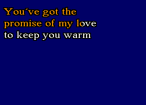 You've got the
promise of my love
to keep you warm