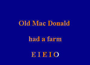 Old Mac Donald

had a farm

EIEIO