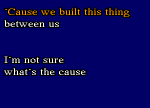 CauSe we built this thing
between us

I m not sure
What's the cause