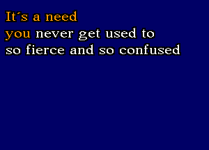 It's a need
you never get used to
so fierce and so confused