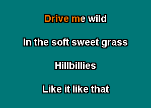 Drive me wild

In the soft sweet grass

Hillbillies

Like it like that