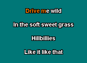 Drive me wild

In the soft sweet grass

Hillbillies

Like it like that