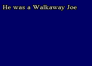 He was a XValkaway Joe