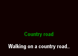 Walking on a country road..