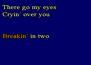 There go my eyes
Cryin' over you

Breakin' in two