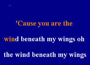 'Cause you are the
Wind beneath my Wings 011

the Wind beneath my Wings