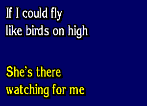 If I could fly
like birds on high

Shek there
watching for me