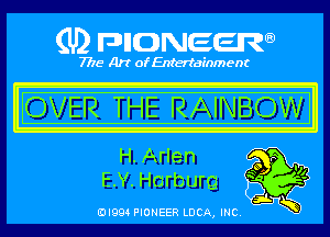 (U) pncweenw

7775 Art of Entertainment

!OVER THE RAINBOW!

H.Arlen op .
E.Y.H0rburg '4

EJI994 PIONEER LUCA, INC.