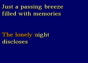 Just a passing breeze
filled with memories

The lonely night
discloses