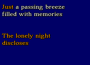 Just a passing breeze
filled with memories

The lonely night
discloses