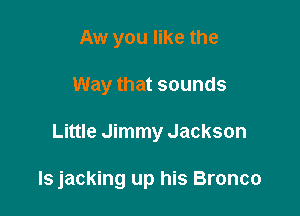 Aw you like the
Way that sounds

Little Jimmy Jackson

ls jacking up his Bronco