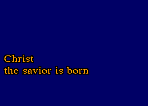 Christ
the savior is born