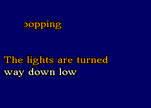 9opping

The lights are turned
way down low