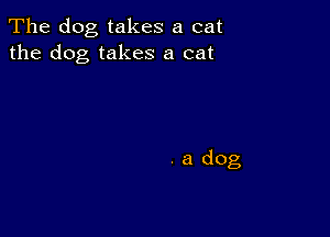 The dog takes a cat
the dog takes a cat