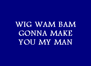 WIG WAM BAM
GONNA MAKE

YOU MY MAN