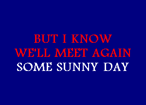 SOME SUNNY DAY