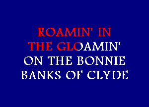 )AMIN'
ON THE BONNIE
BANKS OF CLYDE