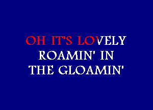 JELY
ROAMIN' IN

THE GLOAMIN'