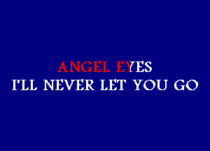 (ES

I'LL NEVER LET YOU GO