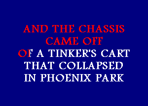 F A TINKER'S CART
THAT COLLAPSED
IN PHOENIX PARK

g