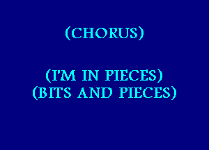 (CHORUS)

(I'M IN PIECES)
(BITS AND PIECES)