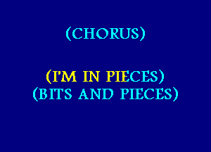 (CHORUS)

(I'M IN PIECES)
(BITS AND PIECES)