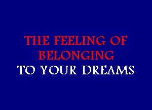 TO YOUR DREAMS