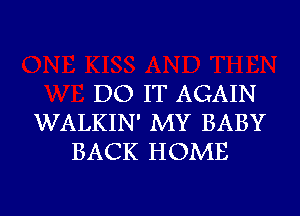 DO IT AGAIN
WALKIN' MY BABY
BACK HOME