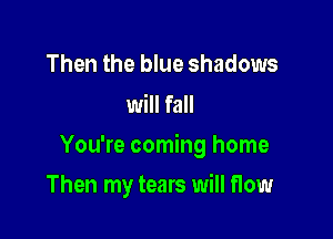 Then the blue shadows
will fall

You're coming home

Then my tears will flow