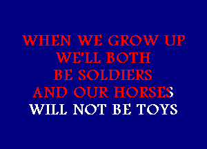 )
WILL NOT BE TOYS