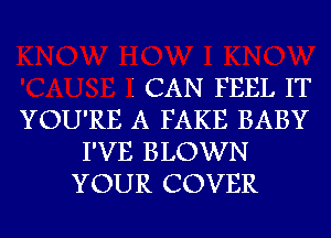 2 CAN FEEL IT
YOU'RE A FAKE BABY
I'VE BLOWN
YOUR COVER