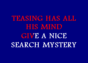 'E A NICE
SEARCH MYSTERY