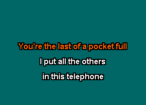 You're the last of a pocket full

I put all the others

in this telephone