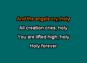 And the angels cry, holy

All creation cries, holy

You are lifted high, holy

Holy forever