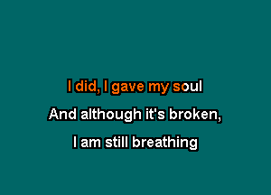 ldid, I gave my soul

And although it's broken,

I am still breathing