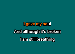 I gave my soul
And although it's broken

I am still breathing