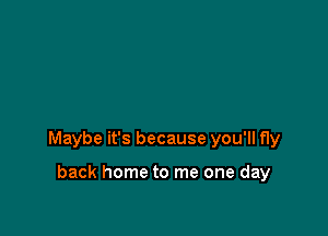 Maybe it's because you'll fly

back home to me one day