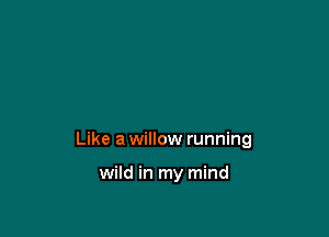 Like a willow running

wild in my mind