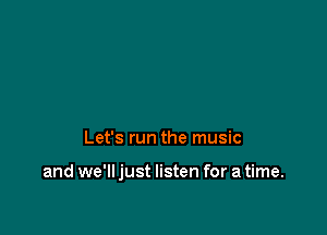 Let's run the music

and we'll just listen for a time.