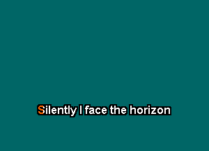 Silently I face the horizon