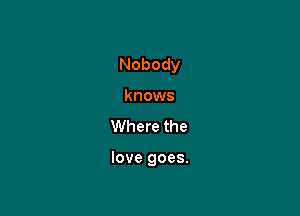 Nobody

knows
VVherethe

Iovegoe