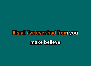 It's all i've ever had from you

make believe