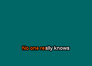 No one really knows