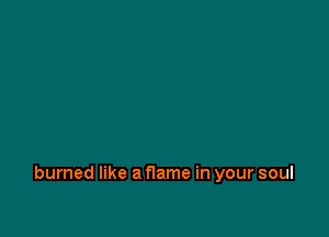 burned like a flame in your soul