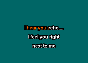 lhear you echo....

lfeel you right

next to me