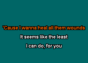 'Cause lwanna heal all them wounds

It seems like the least

I can do, for you