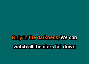 Only in the darkness, We can

watch all the stars fall down