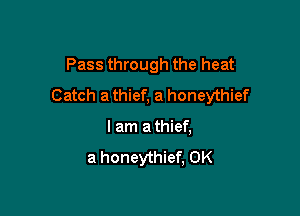 Pass through the heat
Catch a thief, a honeythief

I am athief,
a honeythief, 0K