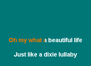 Oh my what a beautiful life

Just like a dixie lullaby