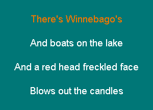 There's Winnebago's

And boats on the lake

And a red head freckled face

Blows out the candles